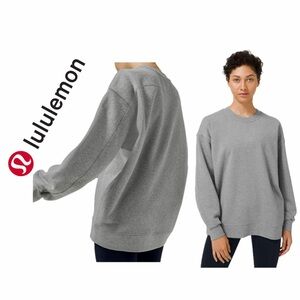 Lululemon Sweatshirt Perfectly Oversized Crew Gray Sz 8 Minimalist Athletic core